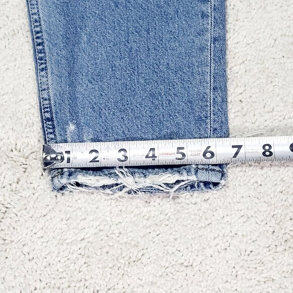 Zara Man Jeans Men 34 Blue Slim Tapered Distressed Embroidered Patchwork Denim - Picture 16 of 16